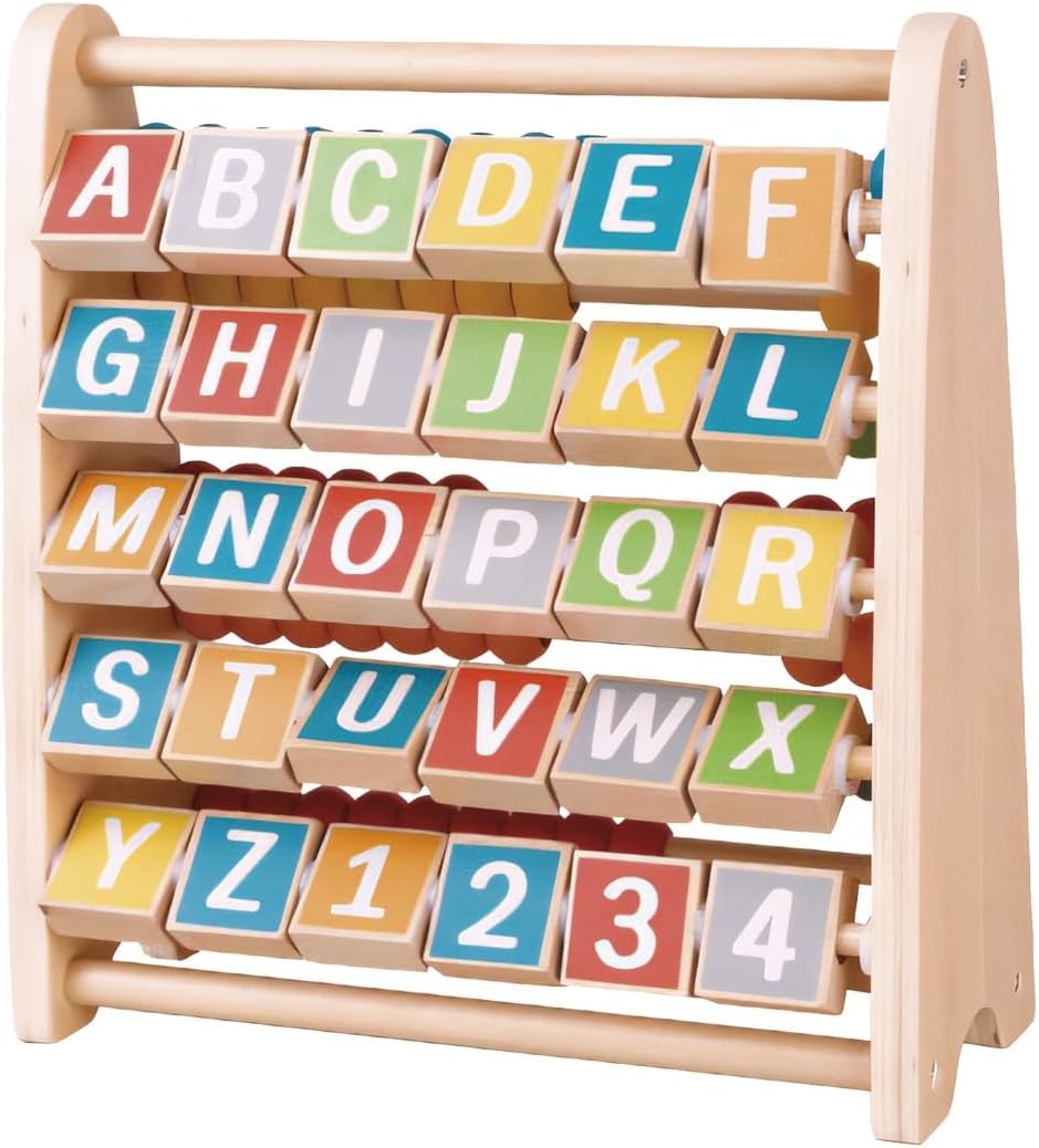 Tachan Abaco de Madera 2 en 1-Aprendizaje números y Letras