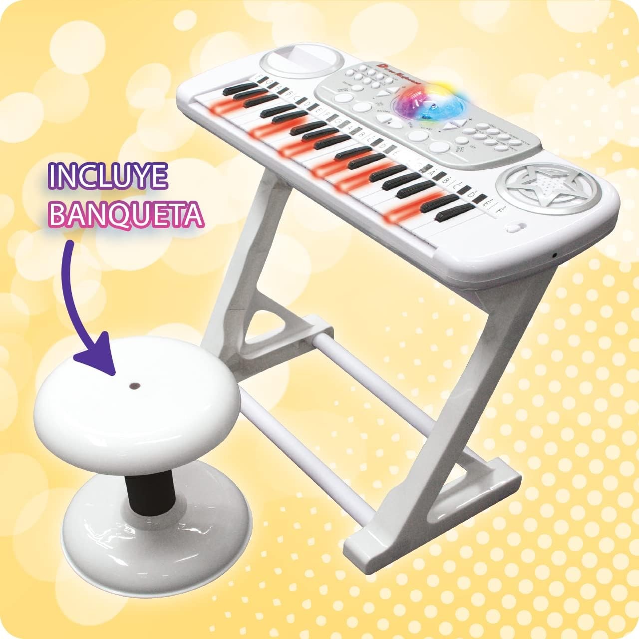 TECLADO INFANTIL CON TABURETE